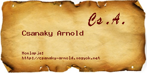 Csanaky Arnold névjegykártya